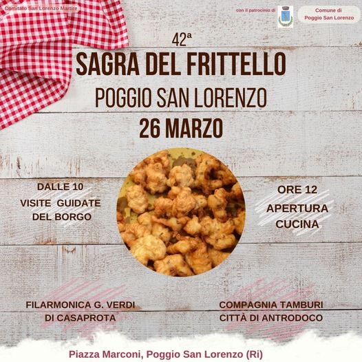 Poggio San Lorenzo, festeggia la sagra del frittello - 26 Marzo